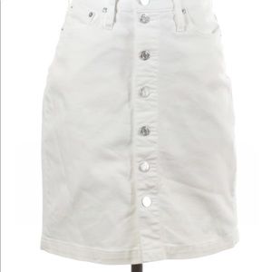 J. Crew white button up denim skirt